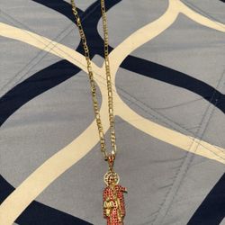 $30 Gold Plated Santa Muerte Chain 