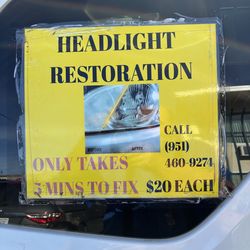 Headlight Restoration done professionally in Riverside I come to you $20 each headlight