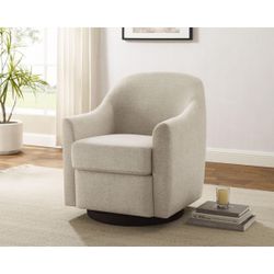 29.92'' Upholstered Swivel Accent Chair- light khaki