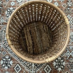 World Market  Brand New Cane Wicker Blanket Basket Plant Boho
