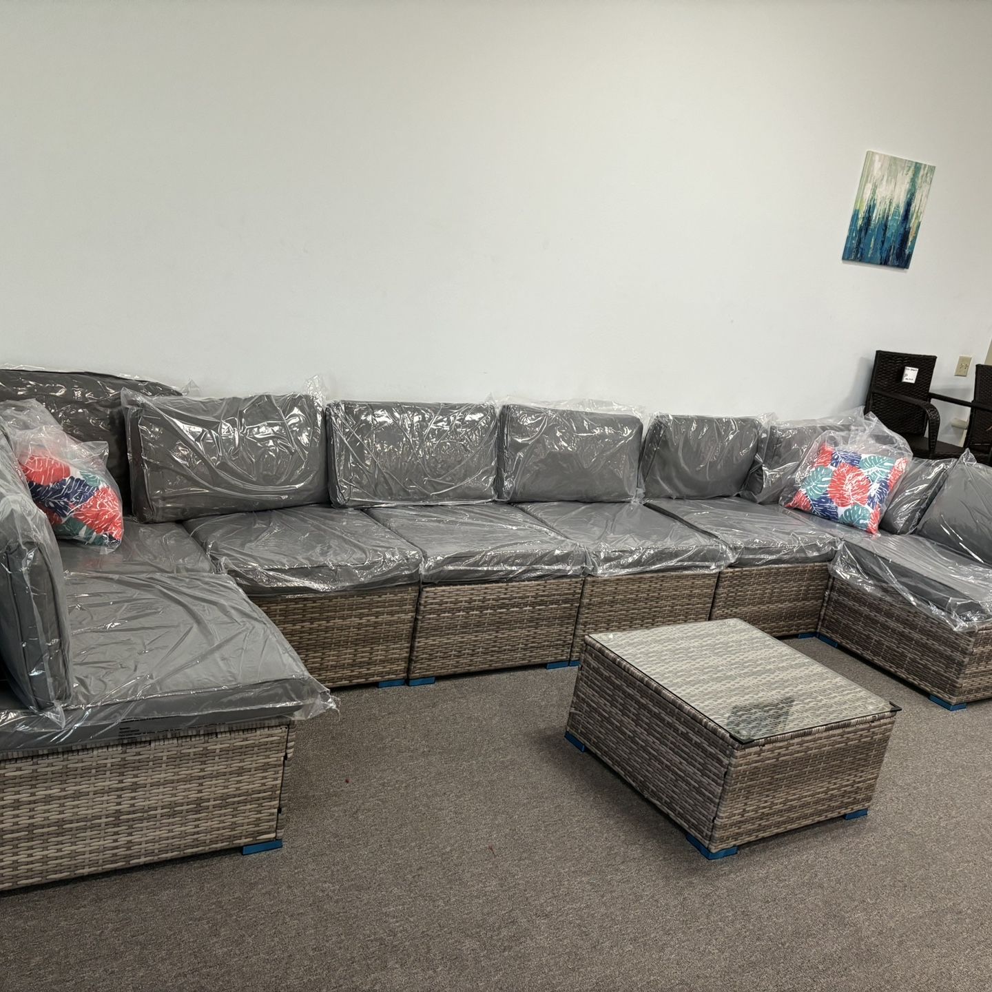 No Assemble Require!!! New 9 Pcs Wicker Patio Furniture Sectional Sofa Set 