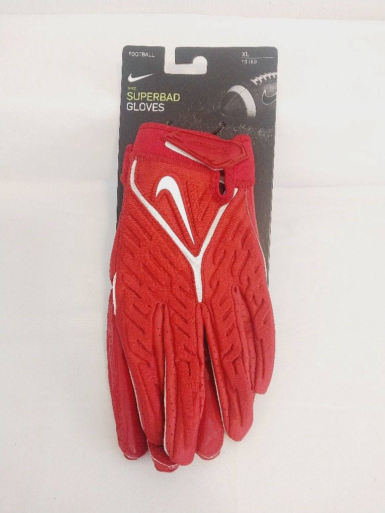 Nike Superbad Red White Padded Football Gloves