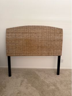 Pottery barn wicker headboard queen or full