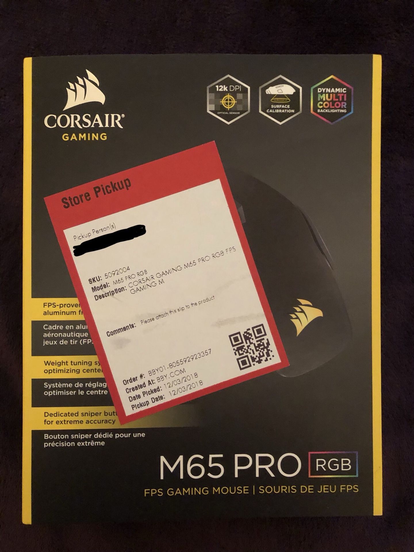 Corsair M65 PRO RGB Gaming Mouse