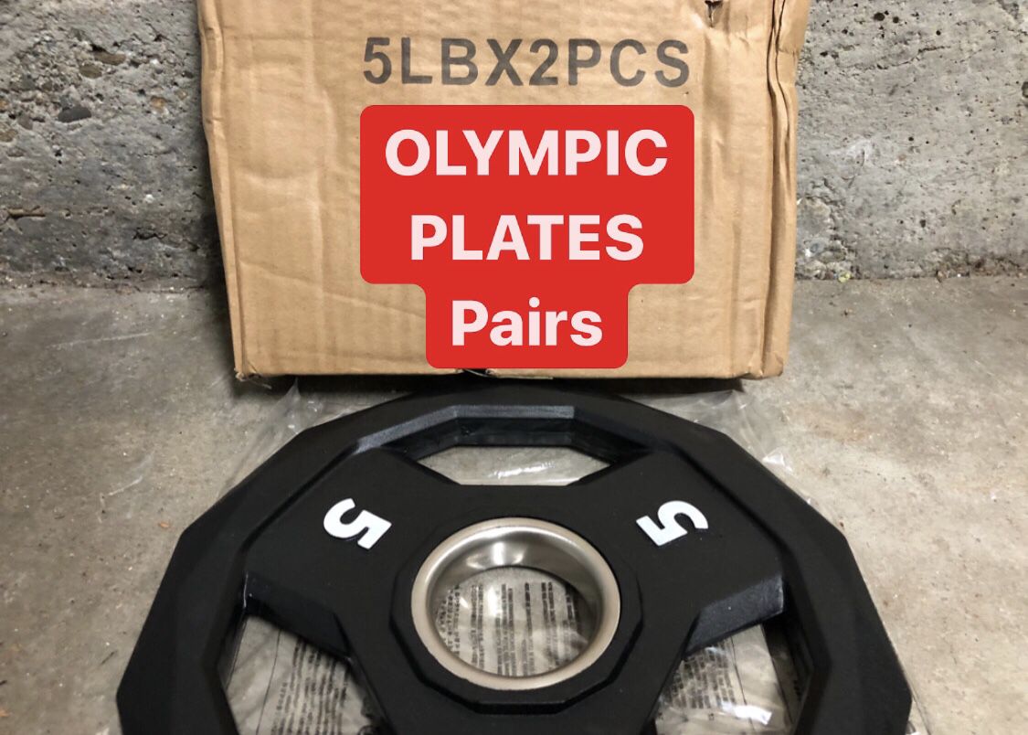 NEW IN BOX Olympic Rubber Plates | 5s | PAIRS