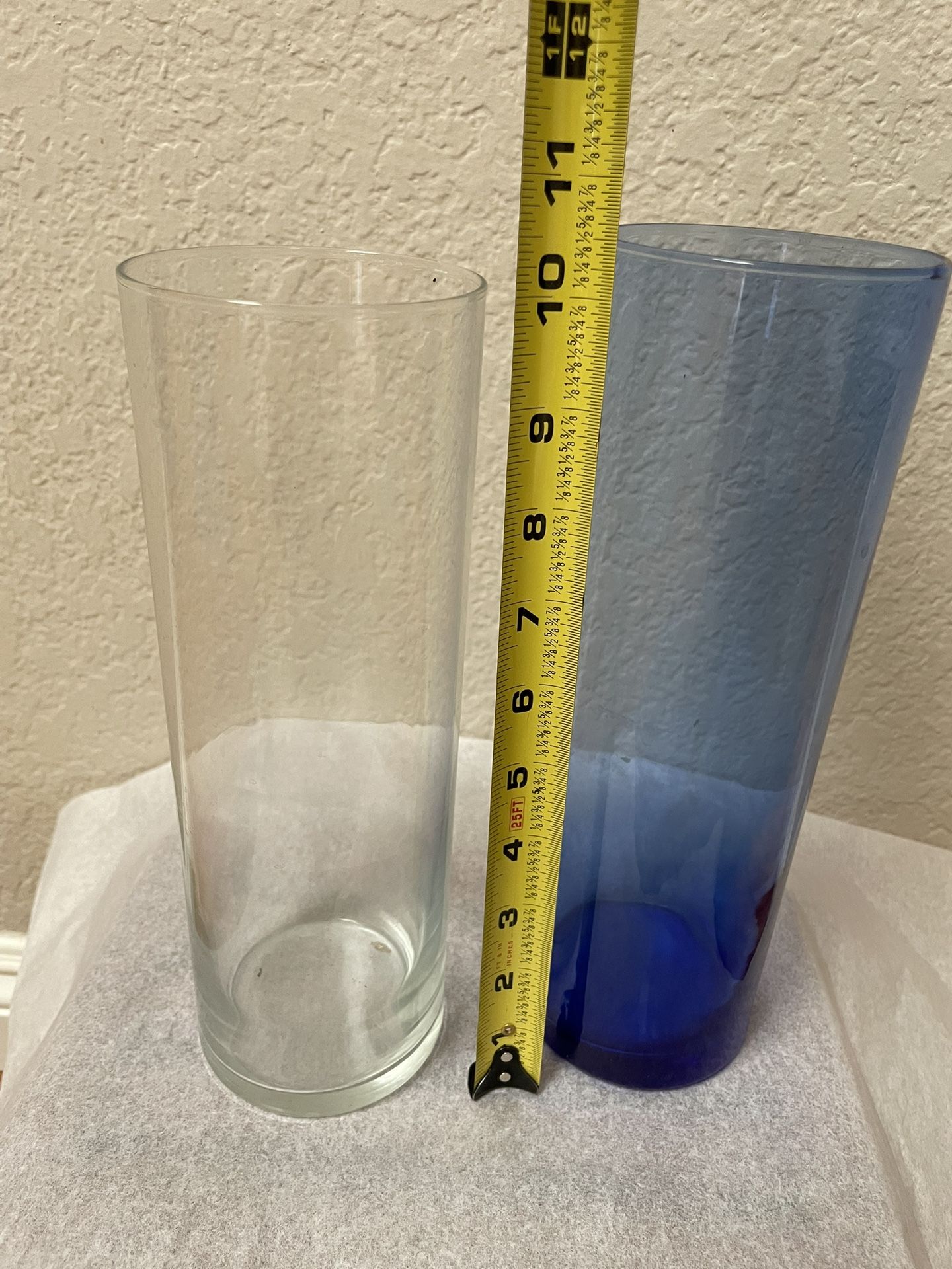 Two Glass Flower Vases