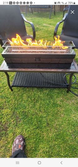 Table top fire pit with table new