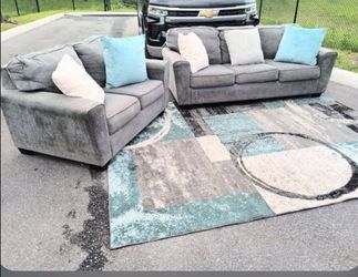 Gray Sofa Loveseat Set