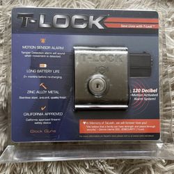 T-Lock  with Motion Sensor 120db Alarm . California DOJ Approved  Safety