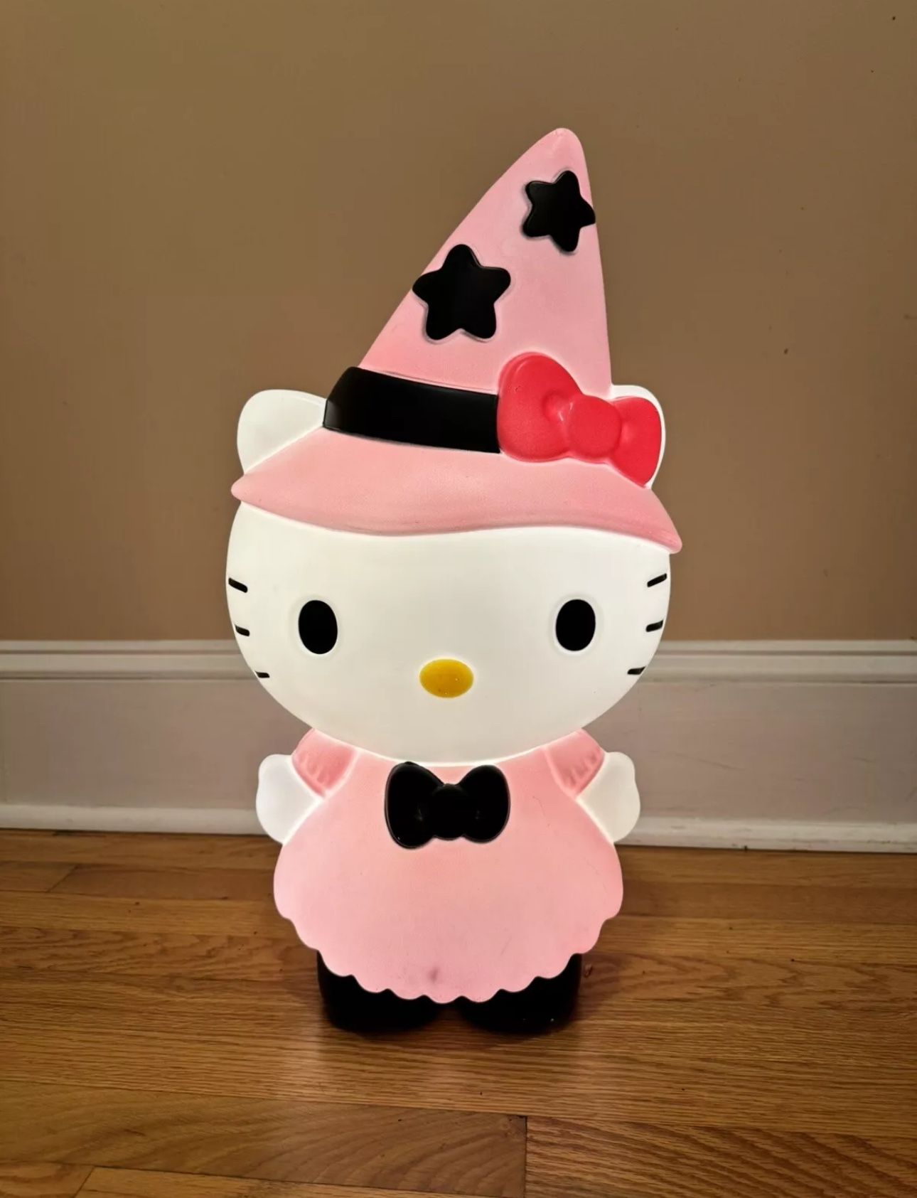 Hello Kitty Halloween Pink Witch Light-Up Blow Mold IN HAND IMMEDIATE SHIP HTF
