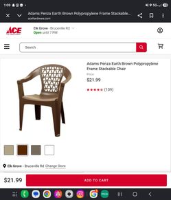 ACE HARDWARE NEW PATIO BROWN CHAIRS !!ONLY $10 EACH PAID OVER $25 WITH TAX!!