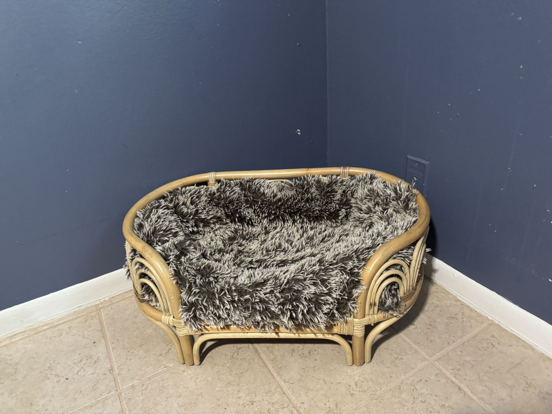 High End Boho Rattan/ Wicker Pet Bed