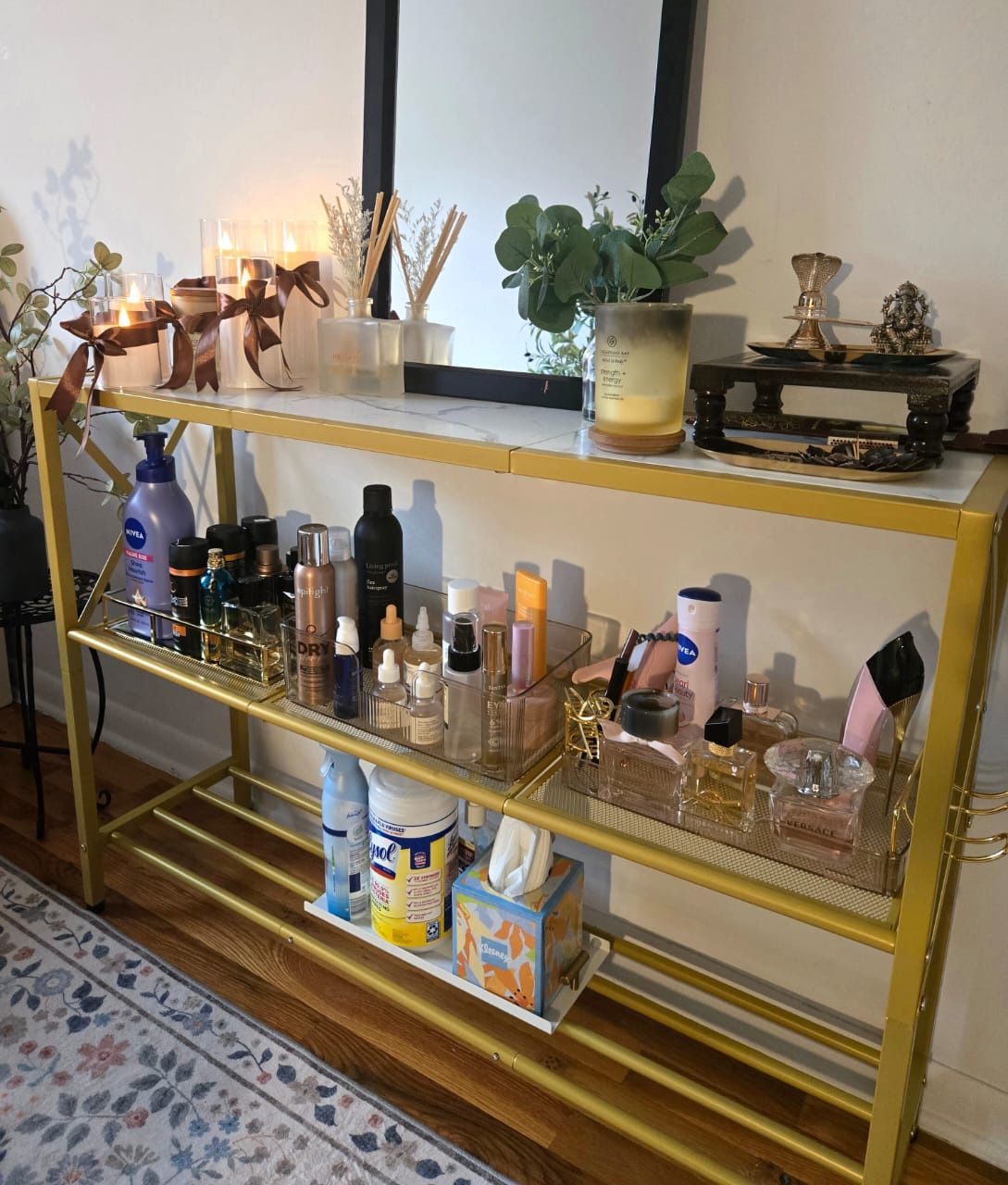 Gold Vanity Shelf / Makeup Organizer