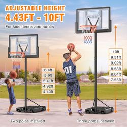 Adjustable Basketball Hoop - 4.5 to 10 ft.