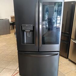 REFRIGERATOR WINDOW EASY ACCESS 3 DOORS 🆓️FREE DELIVERY 🆓️ DARCK STEEL