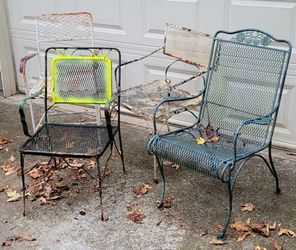 4 Wrought Iron Patio Furniture Chairs