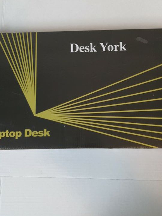 Desk York Adjustable Laptop Stand - Use in Bed Recliner/Sofa, New , ( Open Box). NOTE : THE BOX LITTLE BIT DAMAGED AS SHOWN IN THE PICTURES, OTHER T