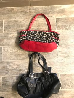 Coach black leather / Coach Leopard