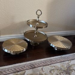 Dessert Stands Metal Gold