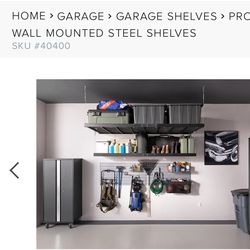HOME › GARAGE › GARAGE SHELVES > PRO WALL MOUNTED STEEL SHELVES