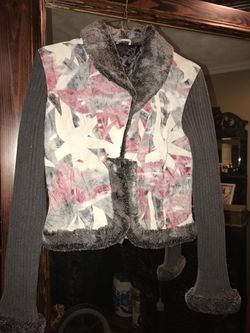 Leather and fur jacket size small