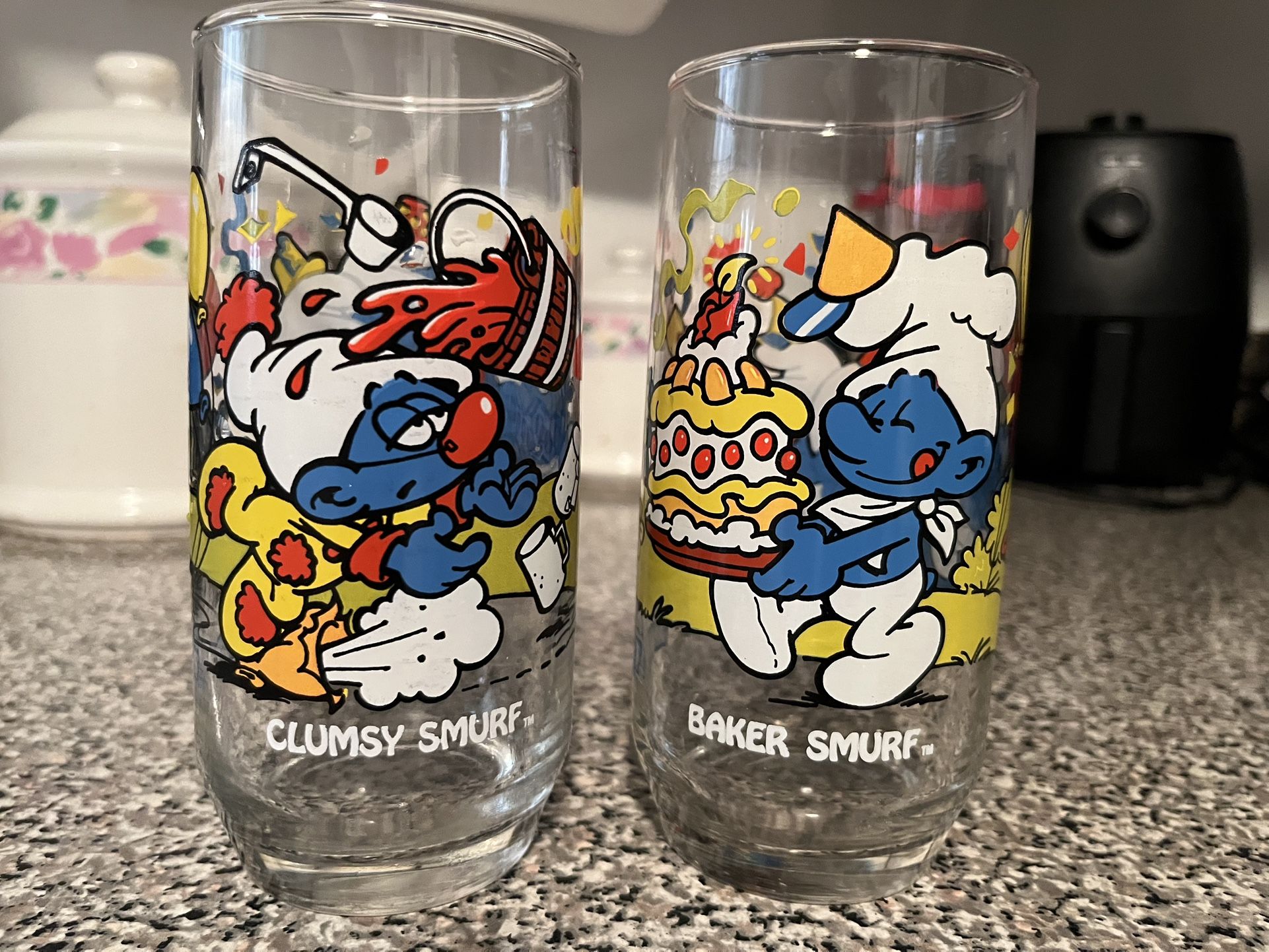 Vintage Smurf Drinking Glasses