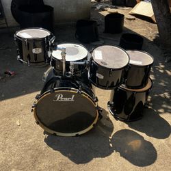 Pearl EX Series Drum Set (with hard shell cases )