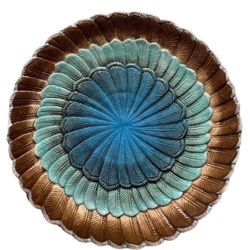 John Derian Target 13” Blue , Brown Serving Platter Stoneware NEW
