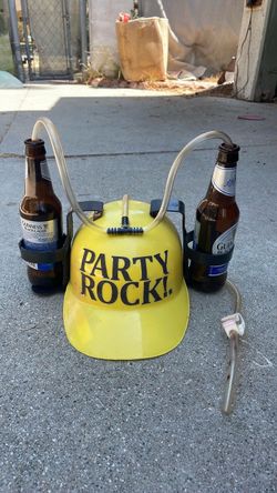 Party Drinking Helmet - Can/Bottle Holder Drinker Hat with Straw for Beer Soda- can be used as Halloween Costume
