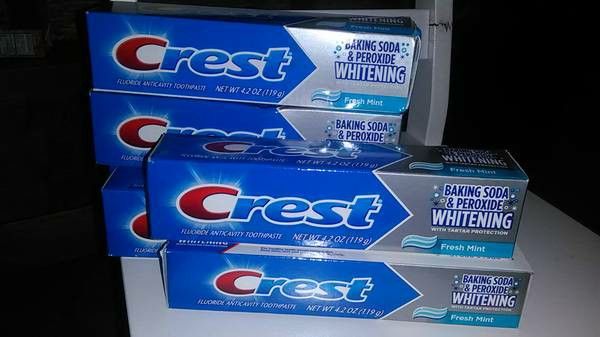Crest toothpaste! Baking soda & peroxide whitening! $1.25 each.