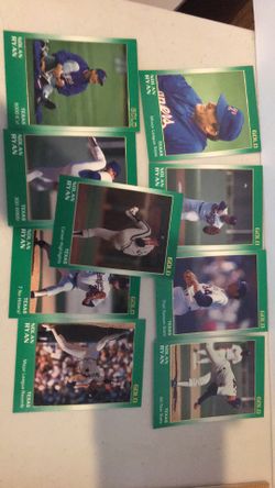 Nine Nolan Ryan gold cards