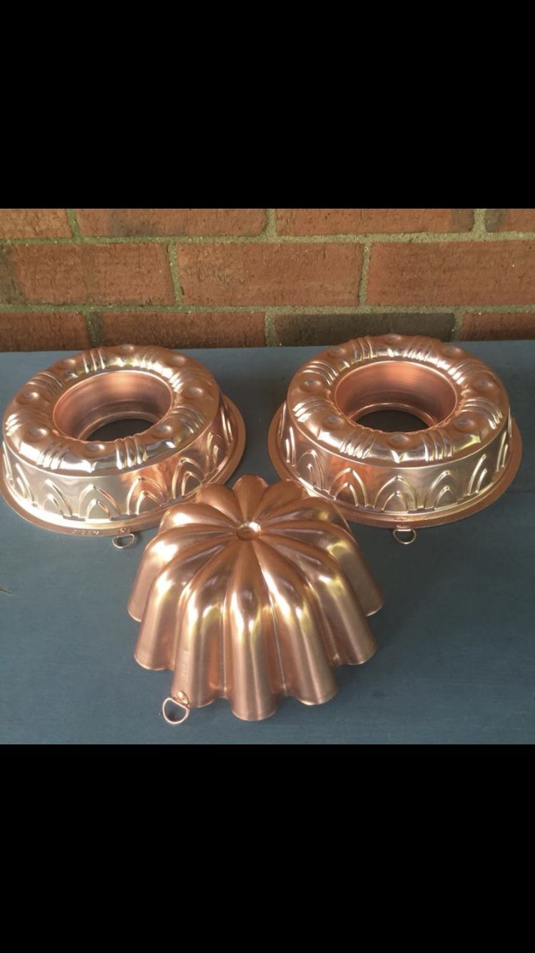 3 Decorative Copper Aluminum Bundt