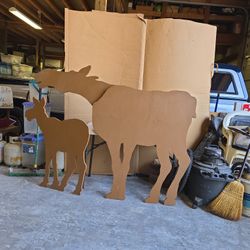 Yard Art Moose And Doe
