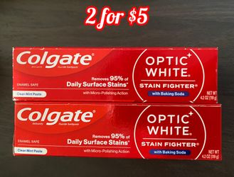 Colgate Optic White Stain Fighter With Baking Soda Toothpaste 