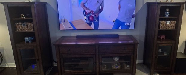 Entertainment Center with Distressed Finish