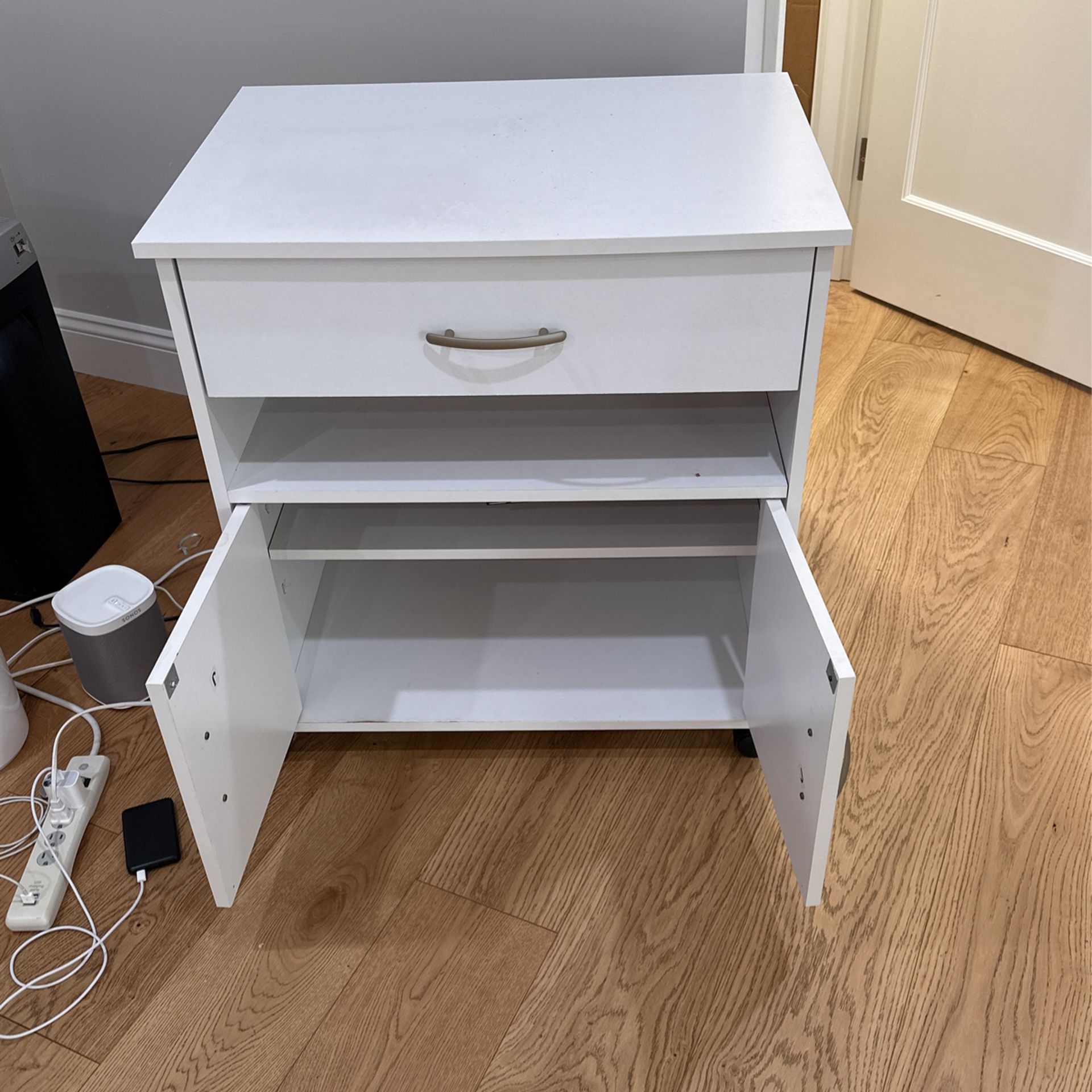 White Small Office Printer Desk 