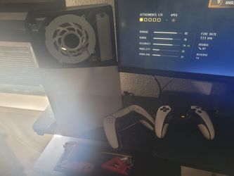 PS5 digital slim 2 controllers 1 regular ps5 remote the other one is pro edition.  Power cable and HDMI cable