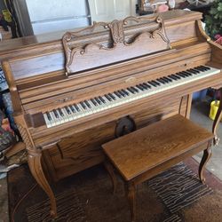 WURLITZER  PIANO & BENCH FREE DELIVERY 