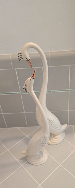 Ceramic swans