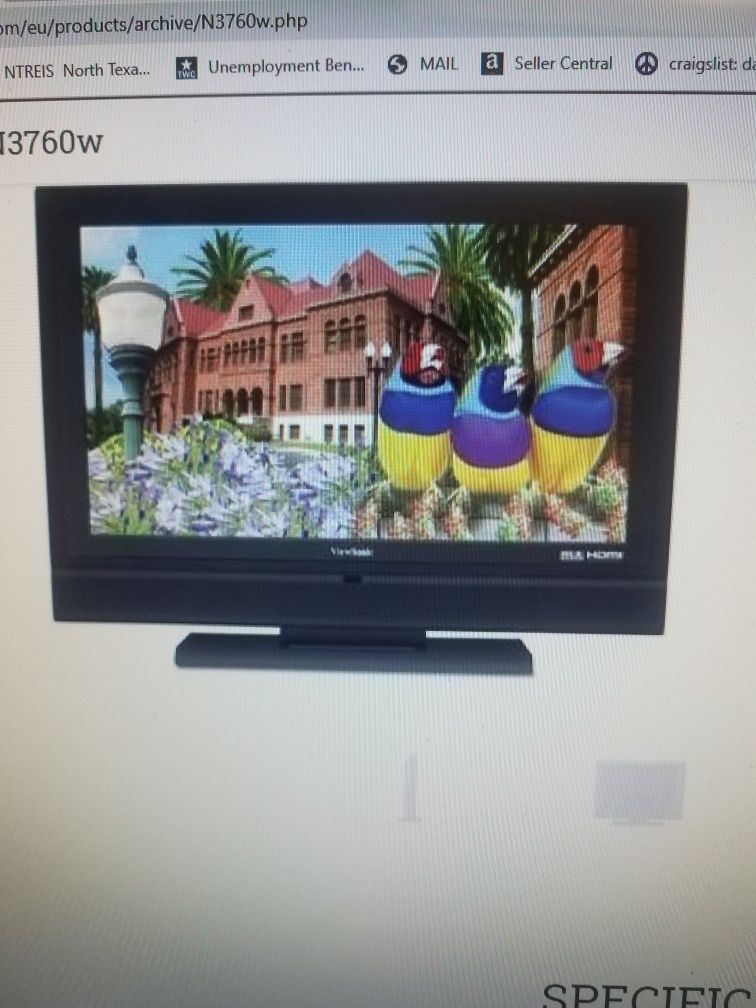 Viewsonic 37 inch LCD HD TELEVISION