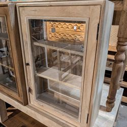 Mango Wood And Glass Medicine Cabinet In Limewash