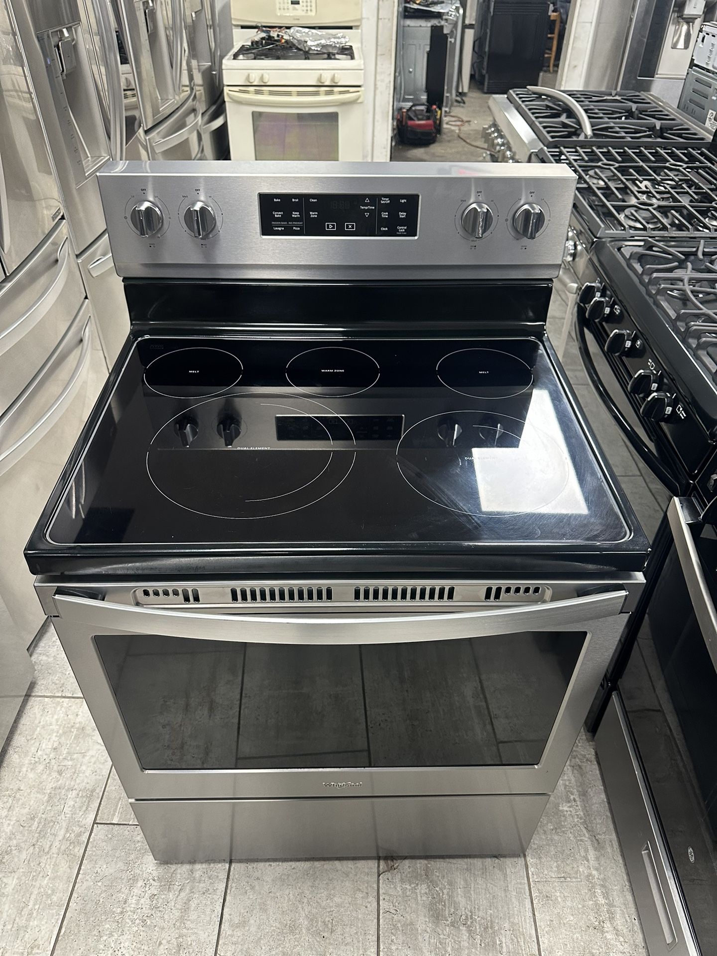 Whirlpool-30 Inc Electric Stove Five Elements Convection Oven Stainless Steel