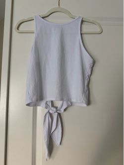 Francesca White High Neck Tank Top xs