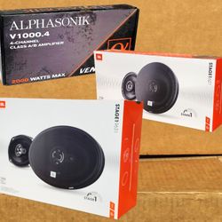 Alphasonik Venum Series Power Amplifier 4 Ch System JBL 6 1/2" & 6x9" 2-Way Coaxial Speaker 475 Watt Package 🚨 Payment Options Available 🚨