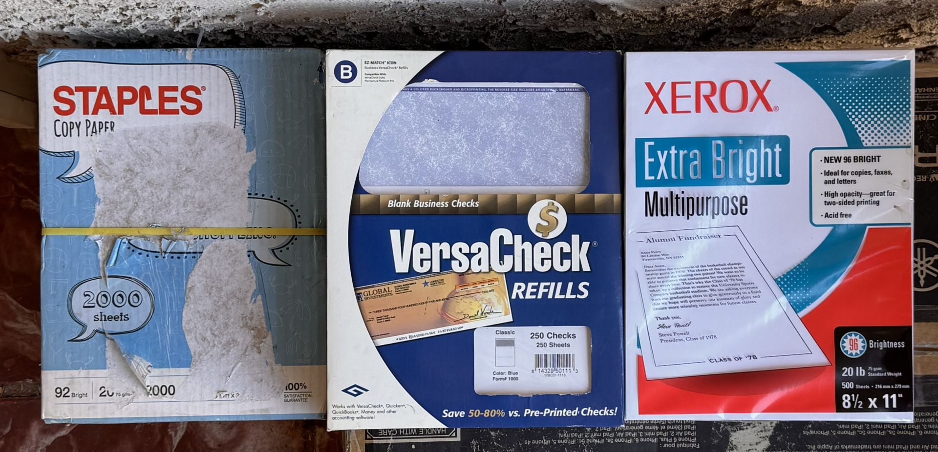 Office Stationery Supplies - 250 Versachecks, 2000 Sheets Copy Paper, 500 Sheets Multipurpose Paper - ALL NEW