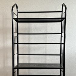Sleek Five Tier Metal Rack- Perfect for Home Library!