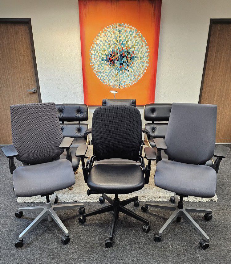 WE HAVE MANY NEW & USED STEELCASE GESTURE, LEAP V2, THINK V1, THINK V2, AMIA BLACK 