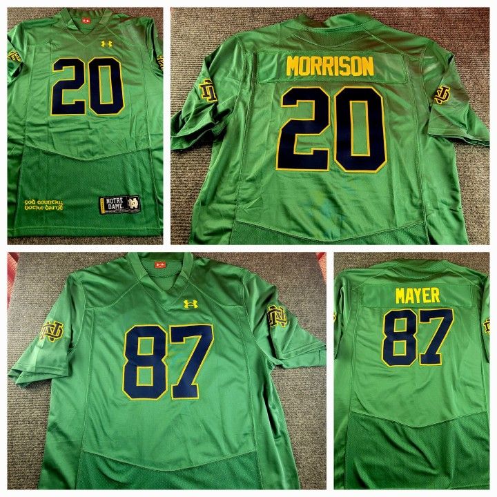 Notre Dame Fighting Irish Michael Mayer Benjamin Morrison Mens 3XL Green Jersey