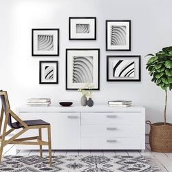Four New Picture Frames With Glass and White Matting
