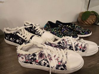 Lot of 3 Pairs Novelty Print Sneakers